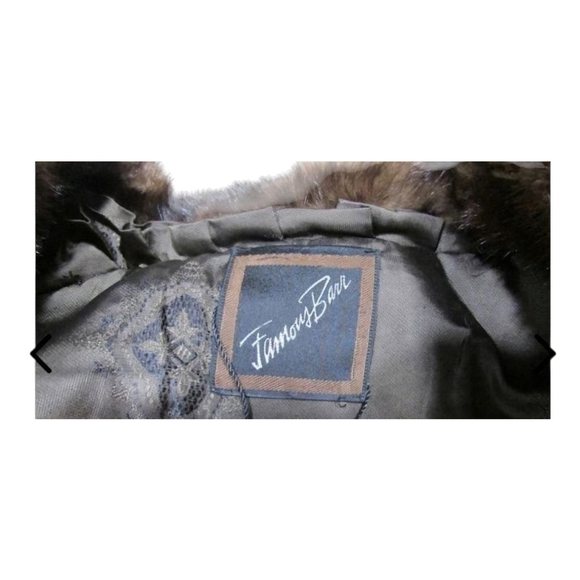 Women's Famous Barr Brown Authentic Mink Fur Coat Size L - Picture 7 of 12